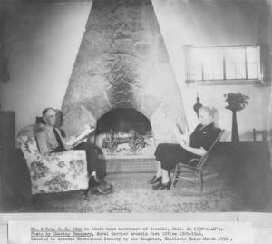 Mr. & Mrs. W. H. Odor in their home northeast of Arcadia, Oklahoma in 1930's–40's