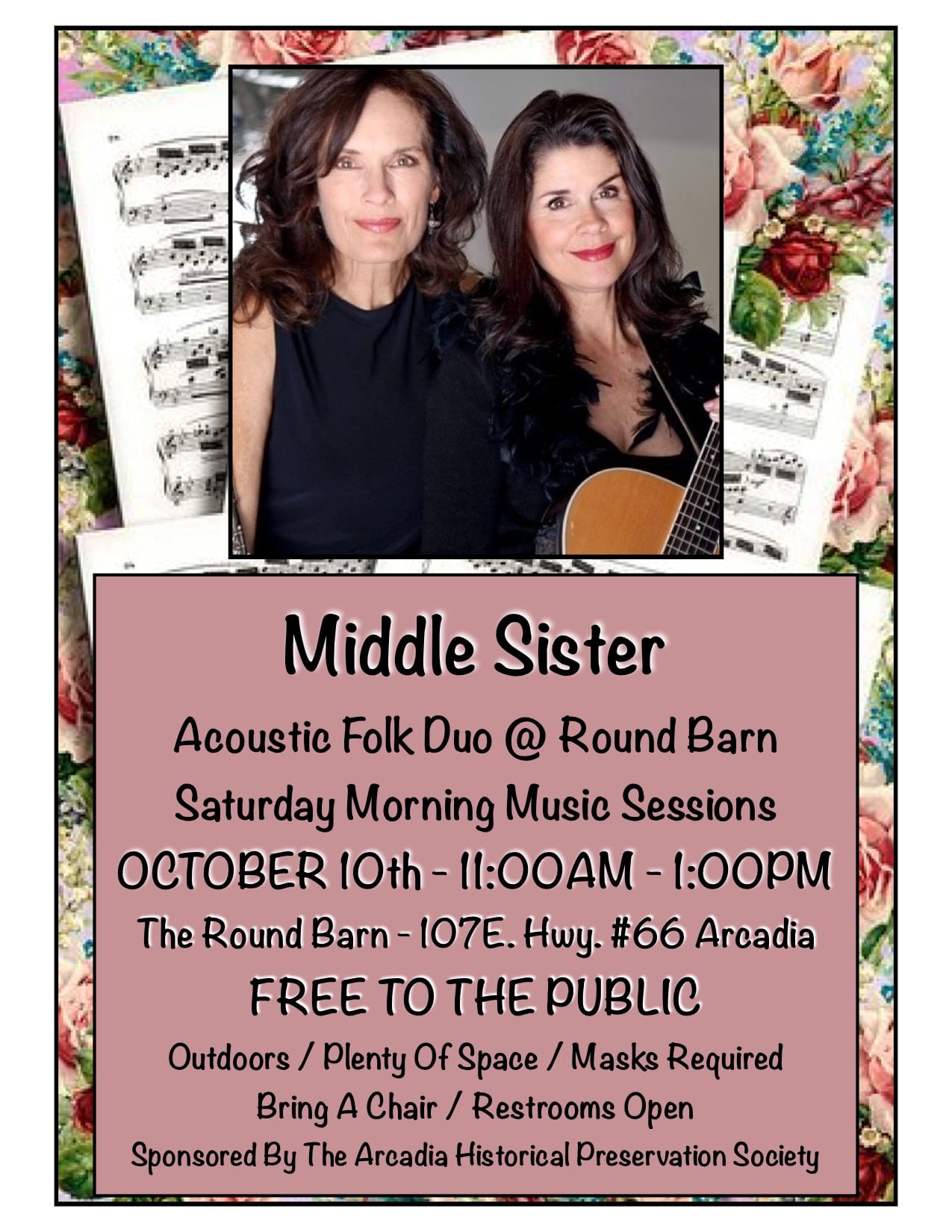 Middle Sister Acoustic Duo - Arcadia Round Barn